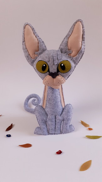 Gato Sphinx em Feltro