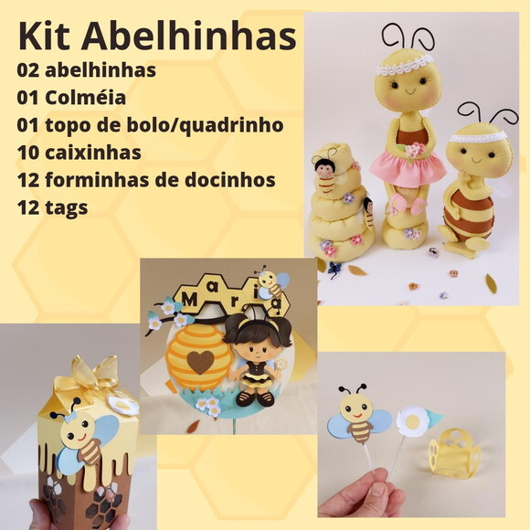 Kit Abelhinhas 38 Peças