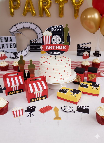 Kit Cinema 25 Peças Papelaria