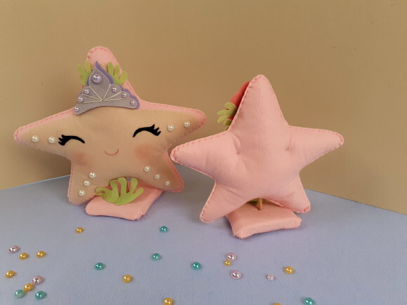 Kit Estrelas do Mar em Feltro 4 Peças em Feltro