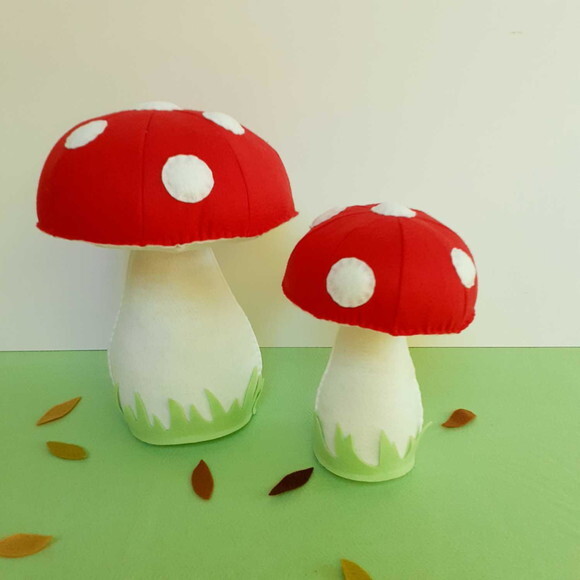 Kit Fada e Cogumelos de Feltro 5 Peças