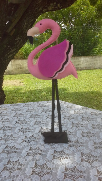 Kit Flamingos em Feltro 02 Peças