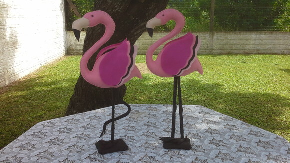 Kit Flamingos em Feltro 02 Peças