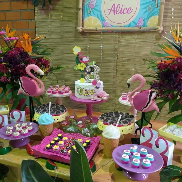 Kit Flamingos em Feltro 02 Peças