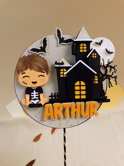 Kit Halloween I Feltro e Papel 27 Peças