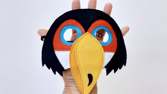 Kit Máscaras Aves Tucano e Arara Azul 2 Peças