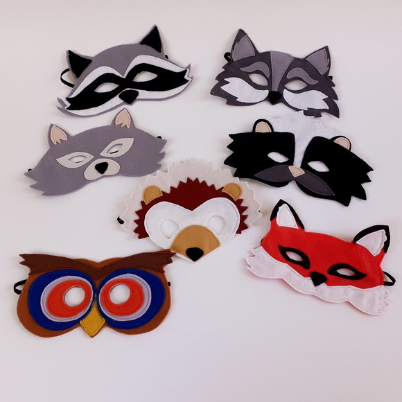 Kit Máscaras Bichos do Bosque 07 Peças