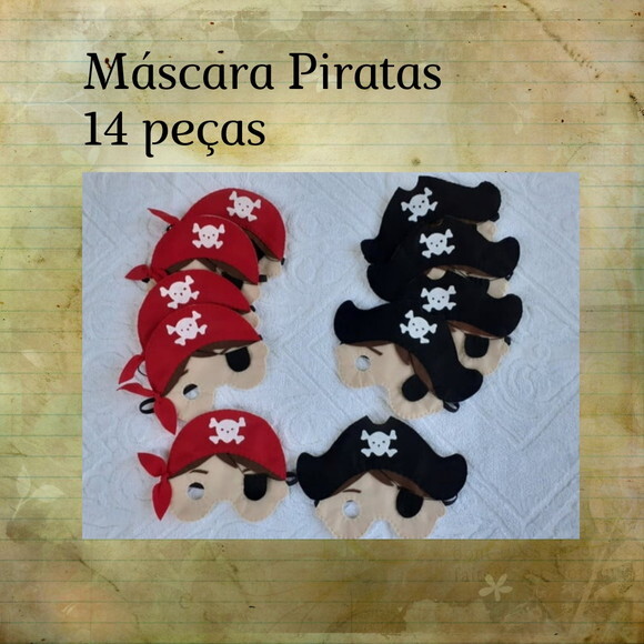 Kit Máscaras Piratas 14 Peças