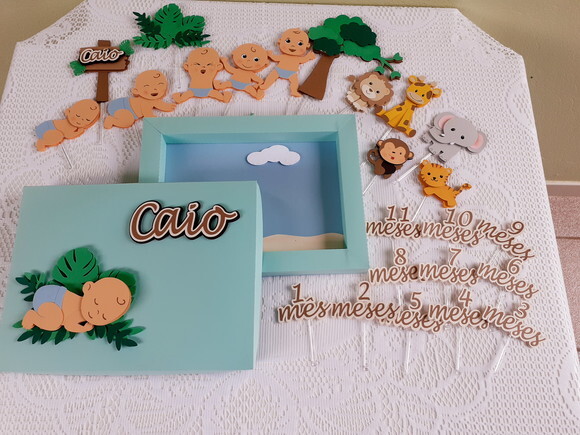 Kit Mesversário Topper Safári 26 Peças