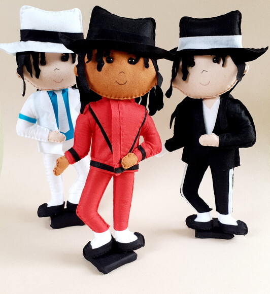 Kit Michael Jackson 3 Peças em Feltro