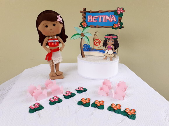 Kit Moana Feltro/papel 21 Peças