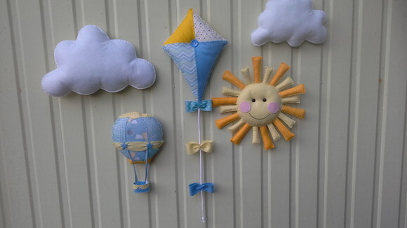 Kit Nuvens, Pipa, Balão e Sol com Carinha