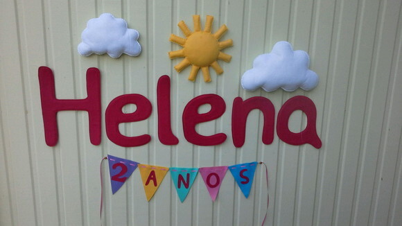 Kit Nuvens, Sol, Letras e Bandeirolas