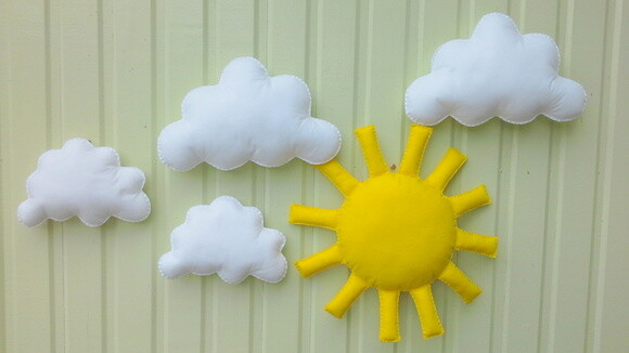 Kit Sol e Nuvens 5 Peças