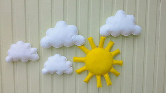 Kit Sol e Nuvens 5 Peças