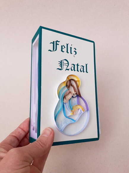 Livro Fake Presépio em Papel Iluminado com Luzinhas de Led