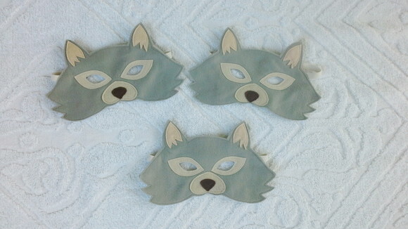 Máscaras Raposa Cinza Bichos do Bosque 03 Peças