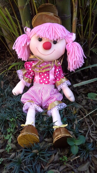 Palhacinhas de Tecido Rosa e Dourado