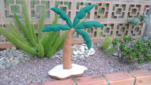 Palmeira com Ilha em Feltro