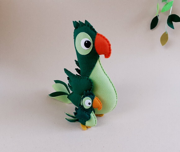 Papagaio Mãe e Filho