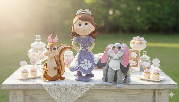 Princesa Sofia e Amigos em Feltro