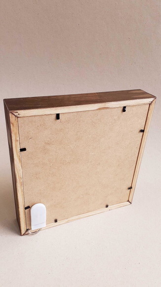 Quadro Presépio com Moldura de Madeira e Vidro