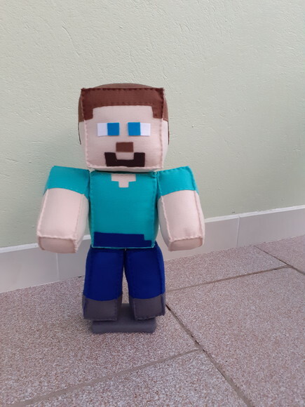 Steve Minecraft em Feltro