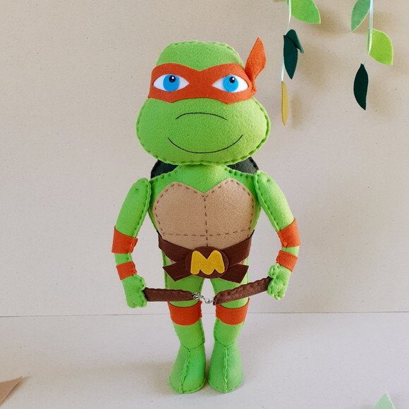 Tartaruga Ninja Michelângelo em Feltro