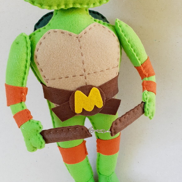 Tartaruga Ninja Michelângelo em Feltro