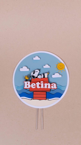 Topo de Bolo Snoopy