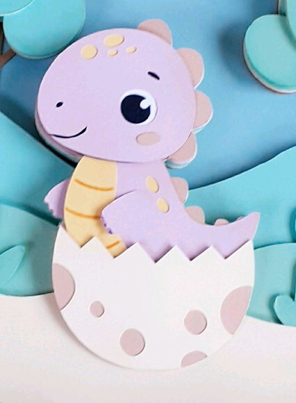 Topo/quadro Dino Baby Papelaria Personalizada