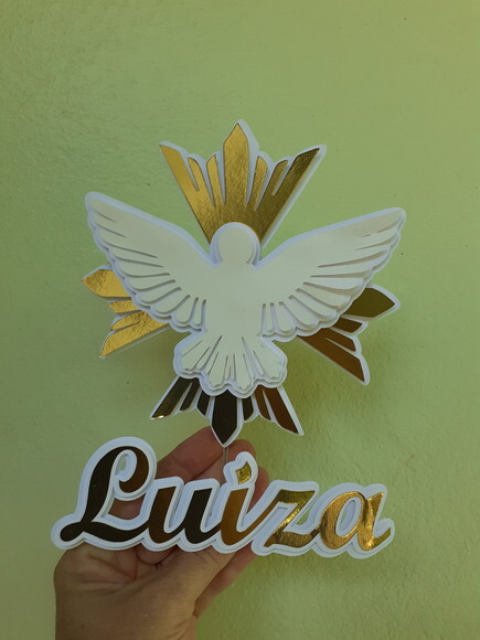 Topper de Bolo Batizado Frete Grátis