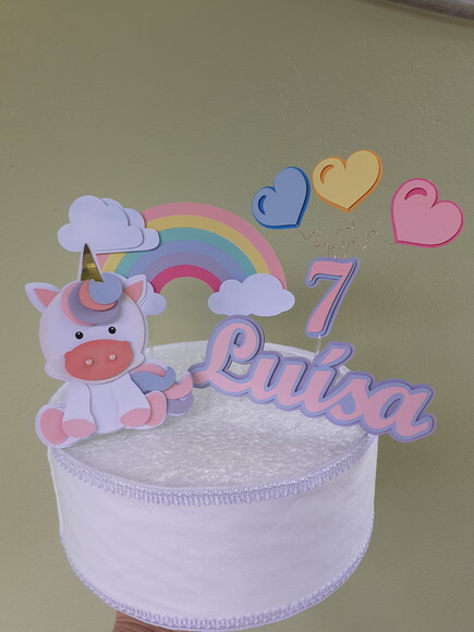 Topper Unicórnio em Camadas
