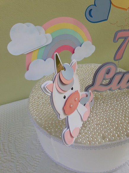 Topper Unicórnio em Camadas