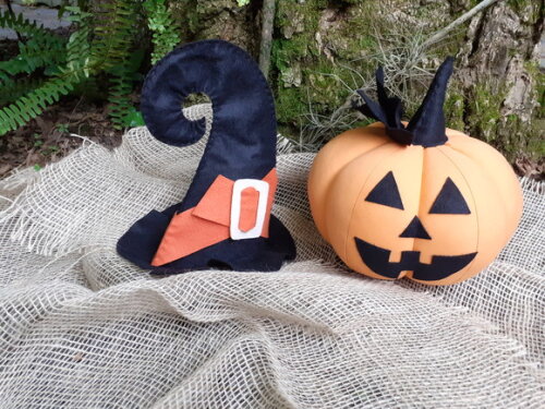 Abóbora de Halloween com Chapéu