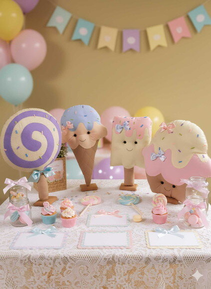 Almofadas Doces 04 Peças de Tecido