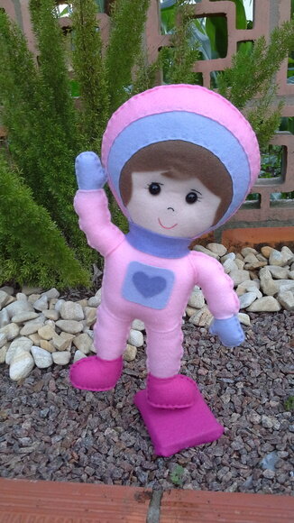Astronauta Menina em Feltro