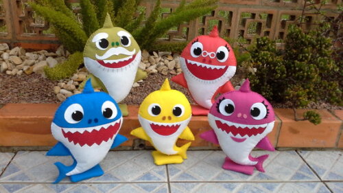 Baby Shark e Família em Feltro