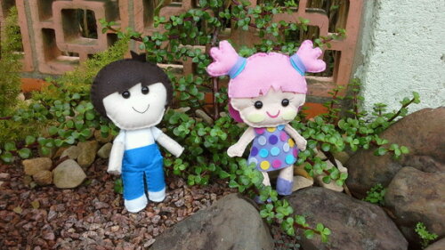 Boneca e Boneco do Mundo Bita em Feltro