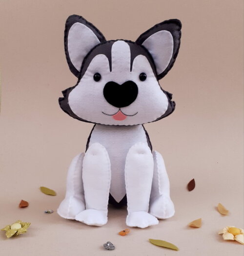 Cachorrinho Husky em Feltro