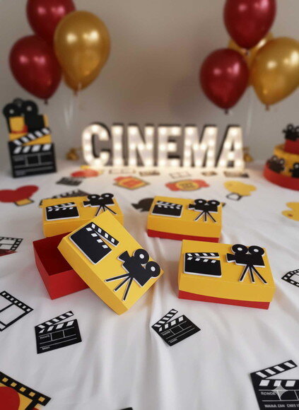 Caixa Lembrancinha Claquete de Cinema