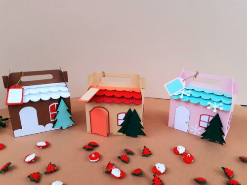 Caixa Maleta Casinha De Natal 03 Peças