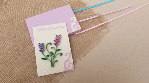 Cartão Felicidades em Quilling com Envelope