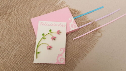 Cartão Felicidades em Quilling com Envelope I