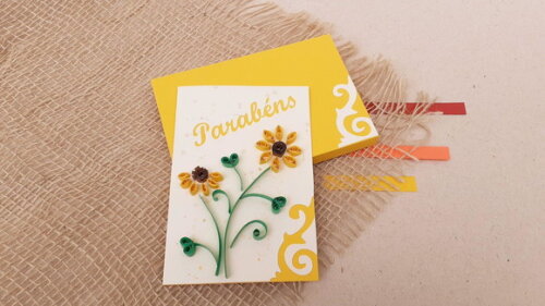 Cartão Parabéns em Quilling com Envelope