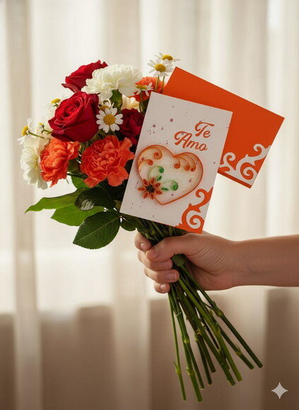 Cartão Te Amo em Quilling com Envelope