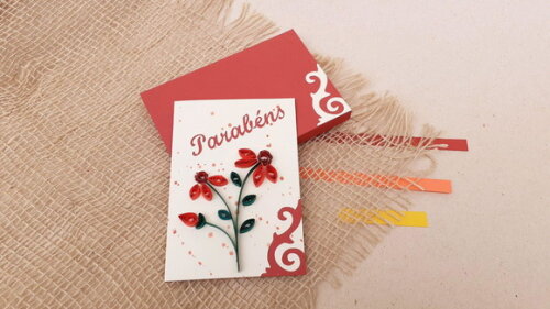 Cartão Parabéns em Quilling com Envelope I