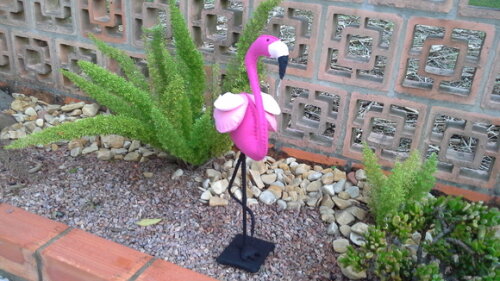 Casal de Flamingos em Feltro