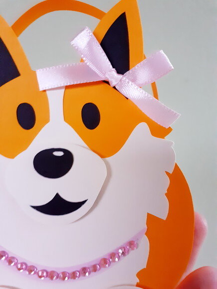Cesto Lembrancinha Cachorrinha em Papel