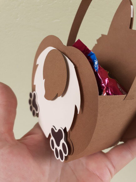 Cesto Lembrancinha Cachorro em Papel